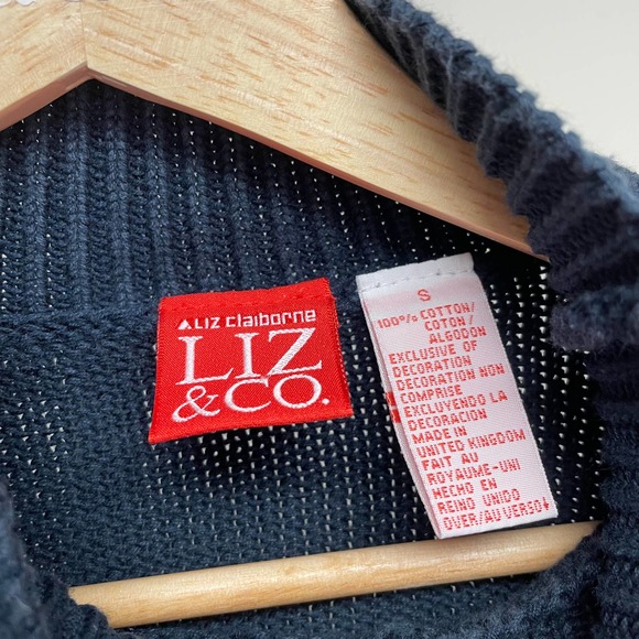 SOLD 90s Vintage Cotton Classic American Flag Mock Turtleneck Cropped Sweater - Picture 7 of 9